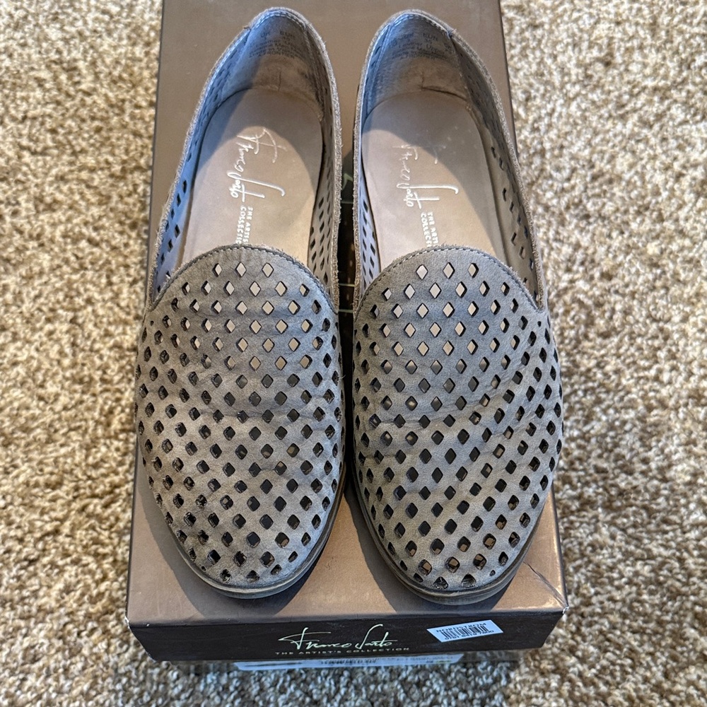 Franco Sarto Women's Perforated Gray Flats
